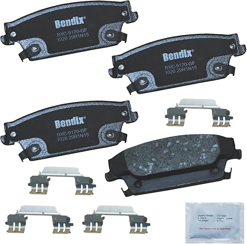 Bendix Pastillas de freno traseras de cerámica Priority1 CFC1020 para Cadillac CTS 2007-2006, SRX 2009-2004, STS 2010-2006