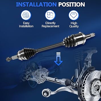 CV Axle Front Replacement for Toyota Sienna CE LE XLE Limited 3.5L 3.3L FWD 2004 2005 2006 2007 2008 2009 2010, Left Right Driver Passenger Side CV Joint Shaft Assembly Pair Set of 2