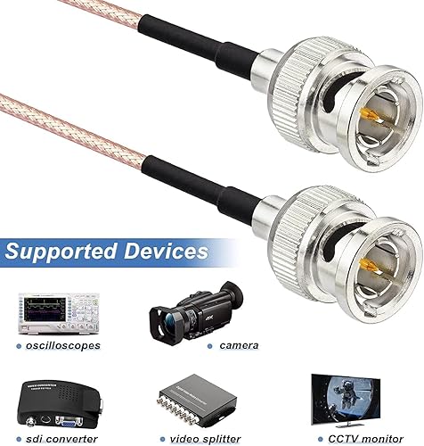 Miniatura 3 de Superbat Cable 3G HD SDI BNC Jumper 6 pulgadas 75 ohm para cámaras Monitores Vedio Grabadora BMCC Equipo de Video Soporta HD-SDI 3G-SDI 4K 8K SDI