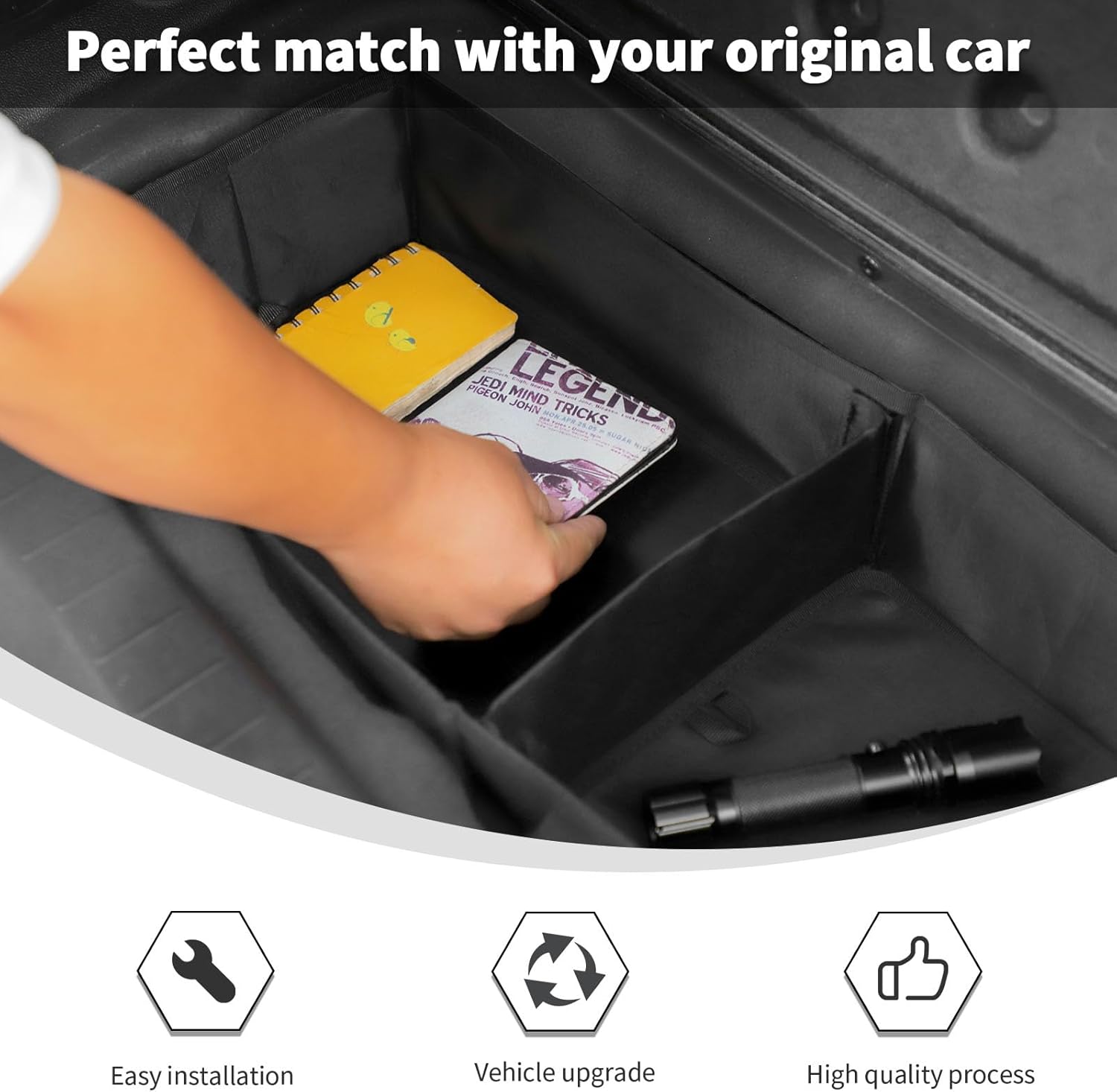 Linskip Folding Trunk Organizer Fit for 2011-2020 Dodge Journey, Oxford Fabric Storage, with 2 Removable Dividers