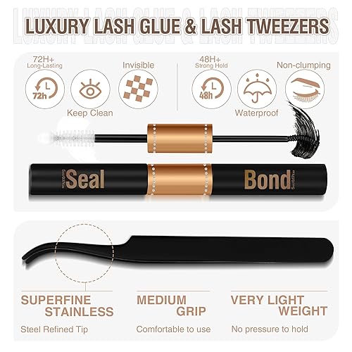 Miniatura 4 de Kit de extensiones de pestañas rizadas en C, kit de extensión de pestañas individuales naturales con racimos de pestañas, unión y sellado, súper