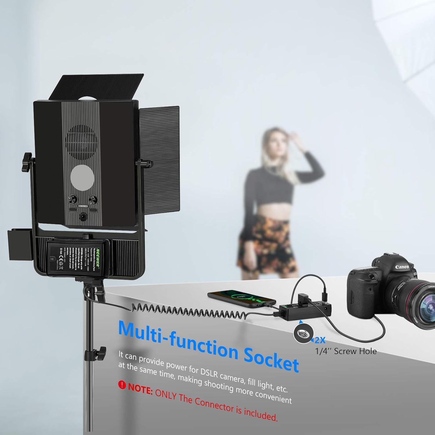 70% оƒƒ Dіѕсоunt Neewer Cable D-Tap Male to 4-Port D-Tap Female Coiled Splitter Cable for V-Mount Battery, Multifunctional Dtap Fourway Splitter with Switch Button/USB Port/8V 12V DC Port for Photography Power