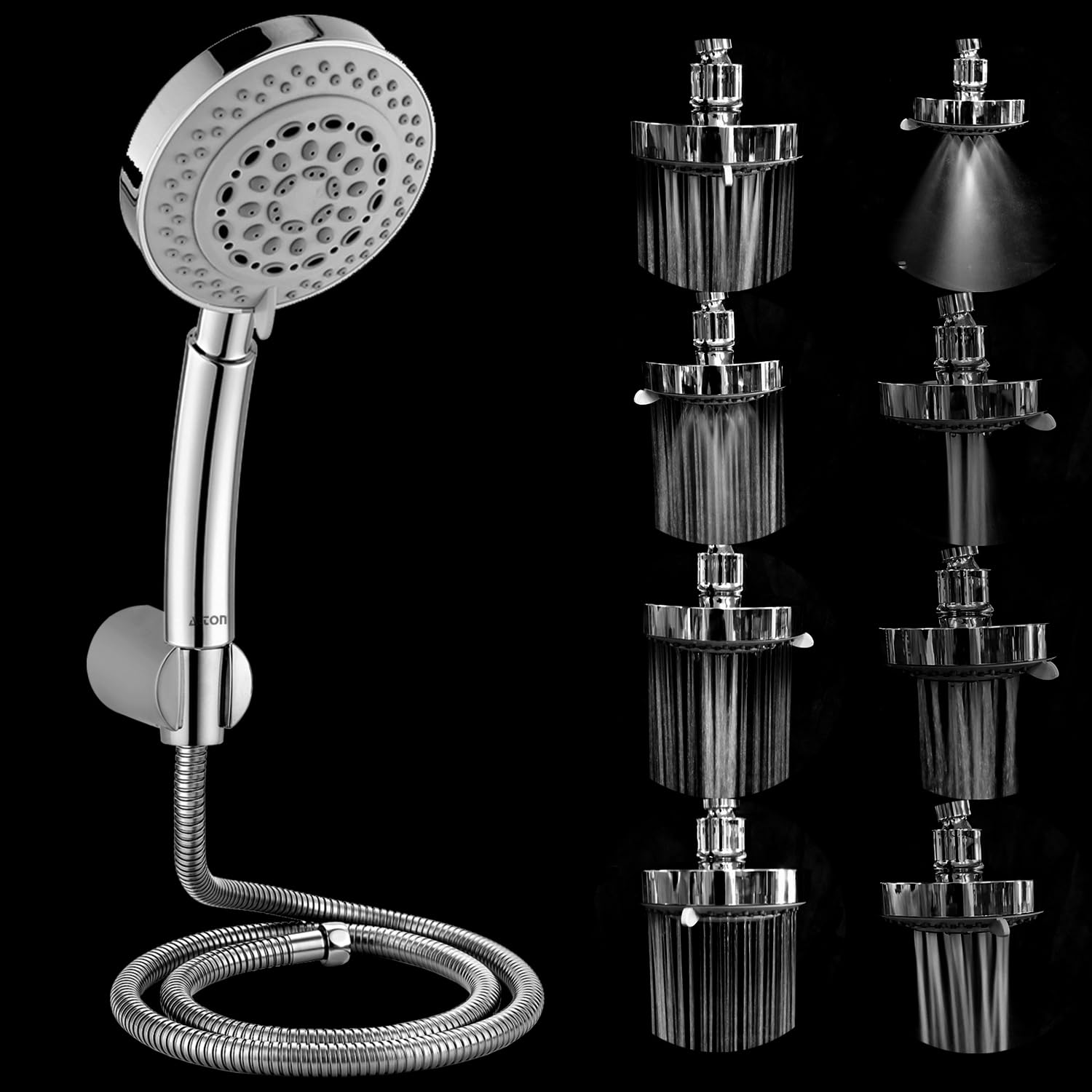 ALTON SHR22365 ABS, 5-INCH, 8-Function Hand Shower with 1.5 Meter Flexible Shower Hose Pipe and Wall Hook, Chrome Finish (B0CHYJ5P6P) Amazon Price History, Amazon Price Tracker