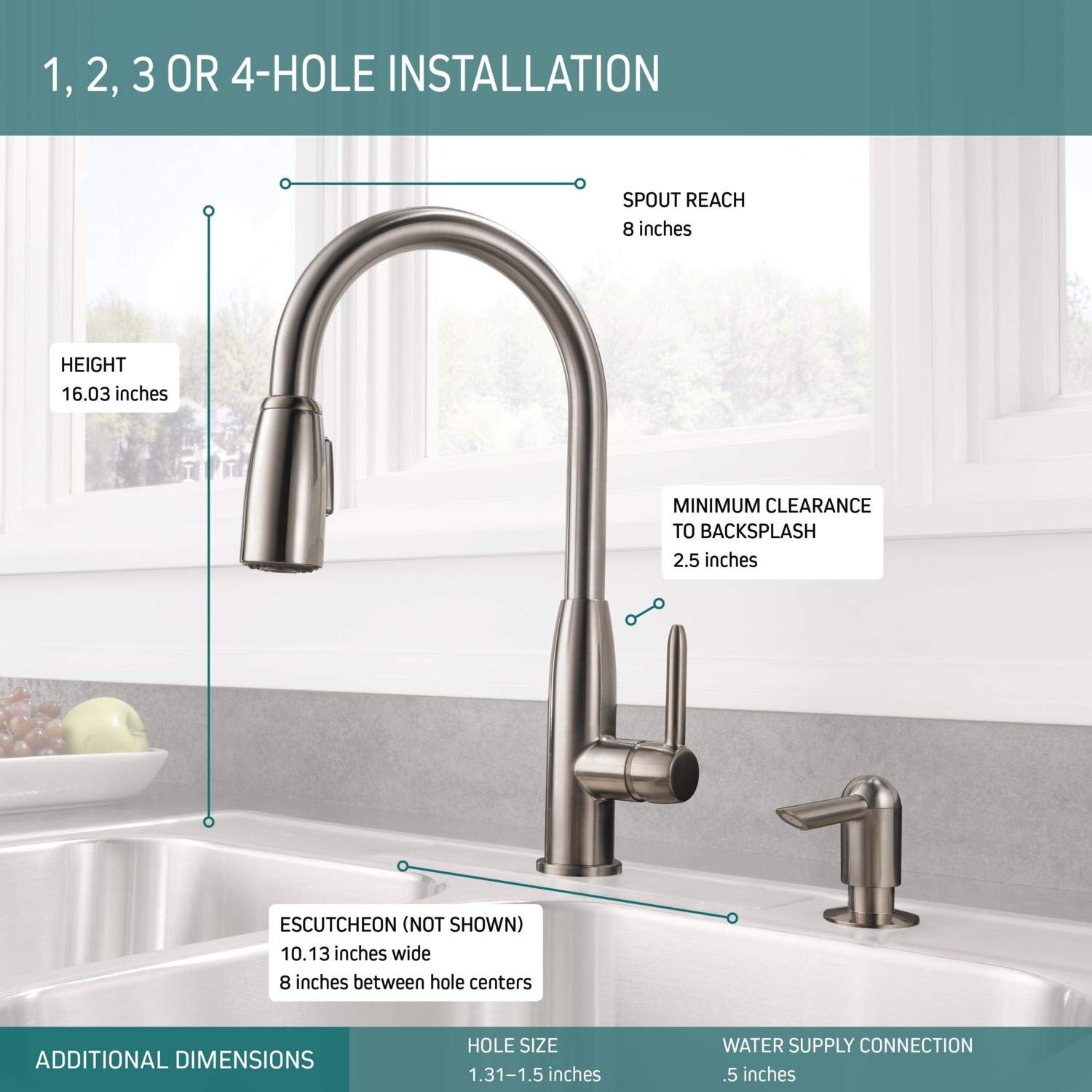 Amazon.com: Peerless Single-Handle Kitchen Sink Faucet with Pull