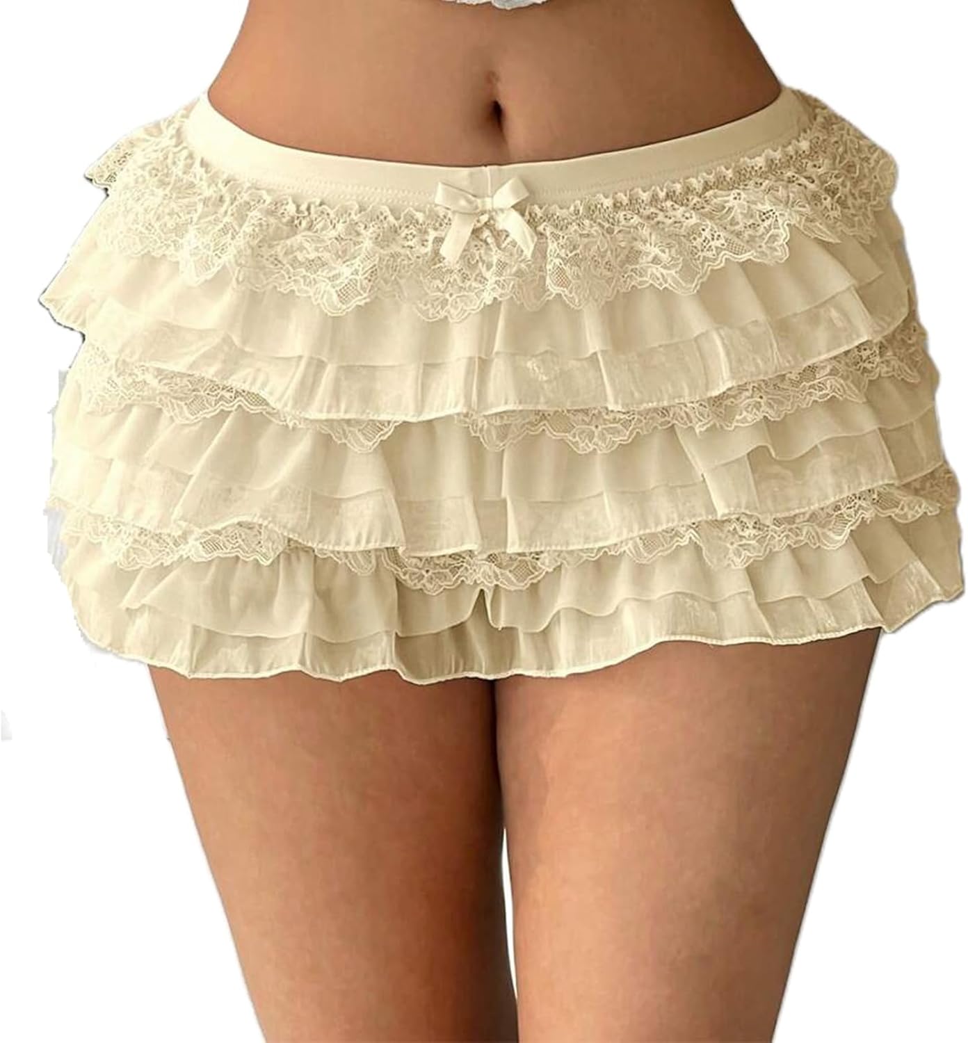 Lace Layered Mini Skirts for Women Y2K Tiered Ruffle A Line Skirt Fairy Pleated Flowy Short Skirt Party Clubwear