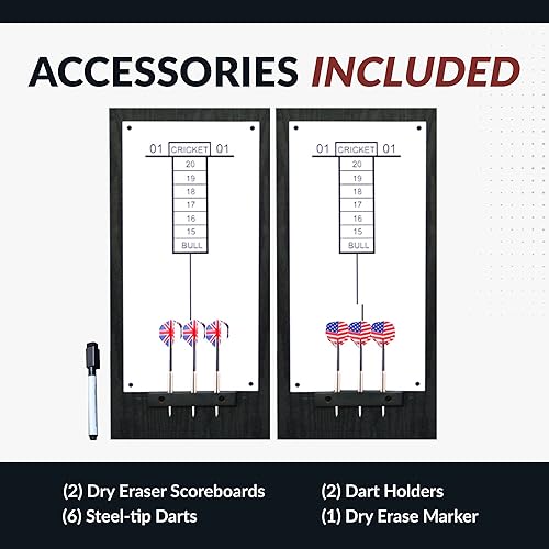 Vista 13 de Hathaway Winchester - Juego de diana y gabinete