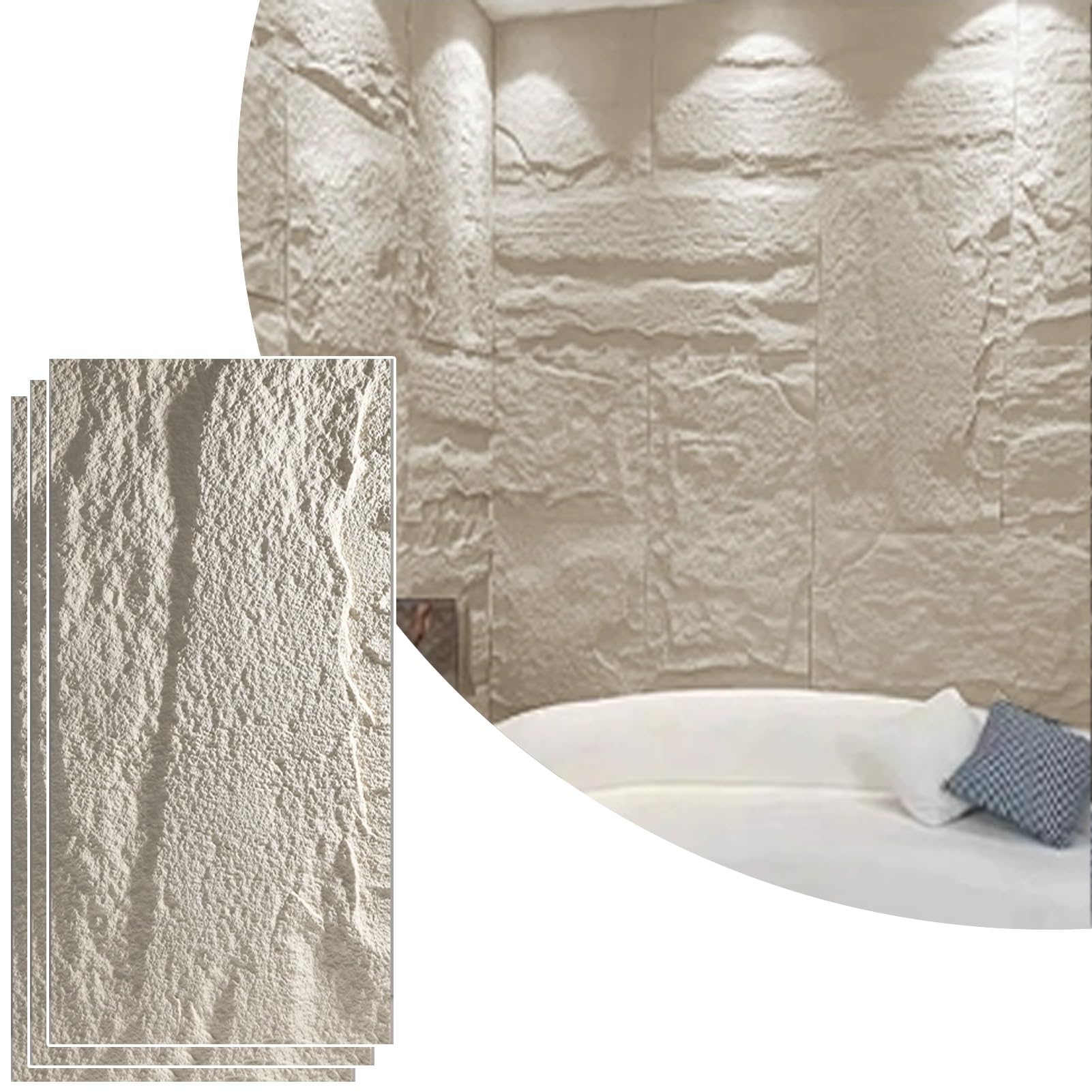 Paneles de revestimiento de revestimiento en piedra sintética 3D