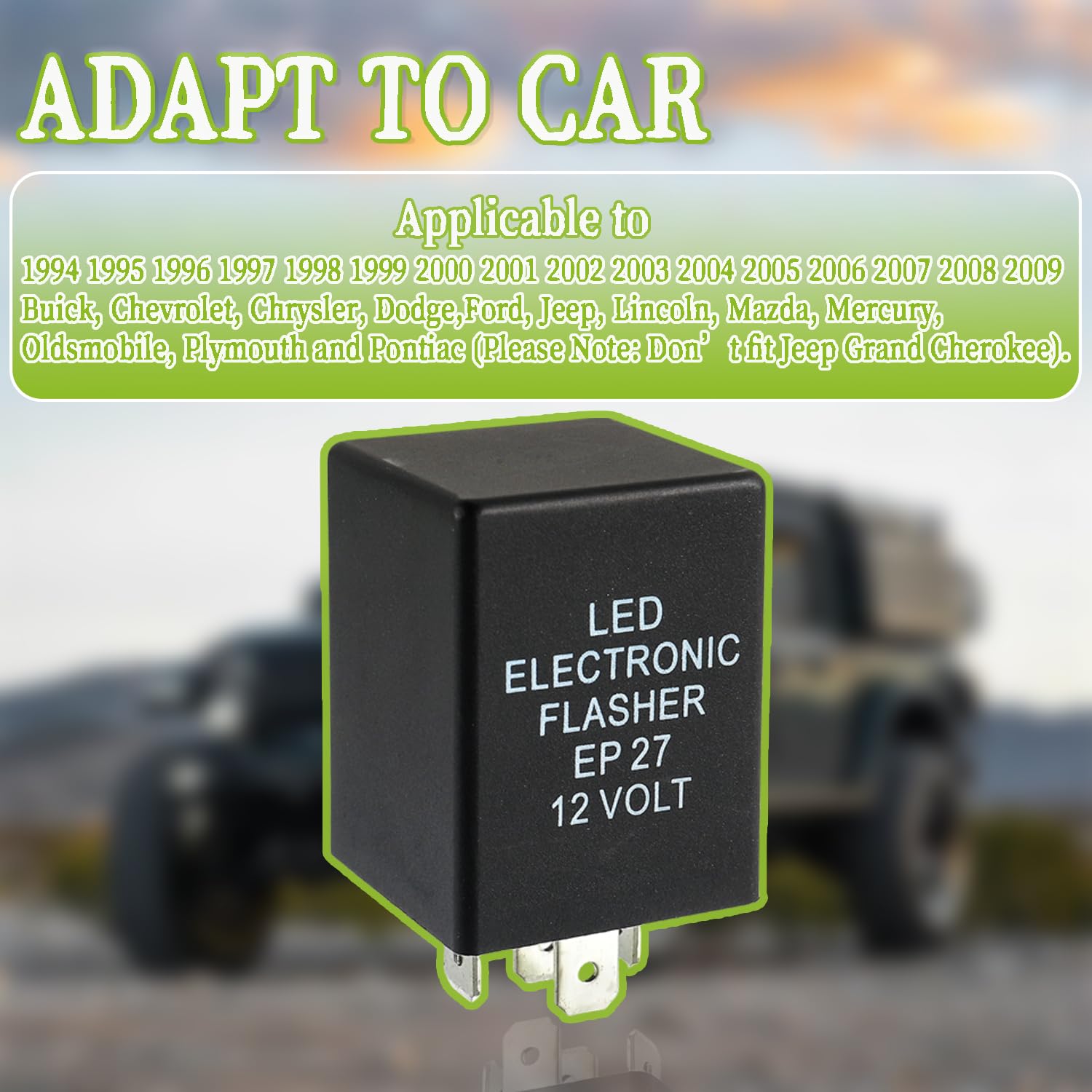 EP27 FL27 5 Pin Automatic Electronic LED Flasher Relay Fix for Motorcycle Turn Signal Light Bulbs Fast Hyper Flash