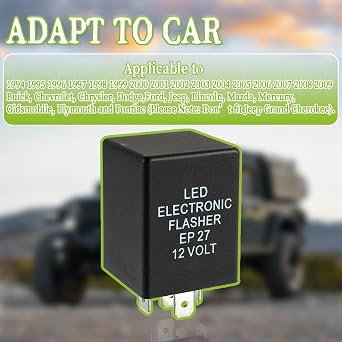 EP27 FL27 5 Pin Automatic Electronic LED Flasher Relay Fix for Motorcycle Turn Signal Light Bulbs Fast Hyper Flash