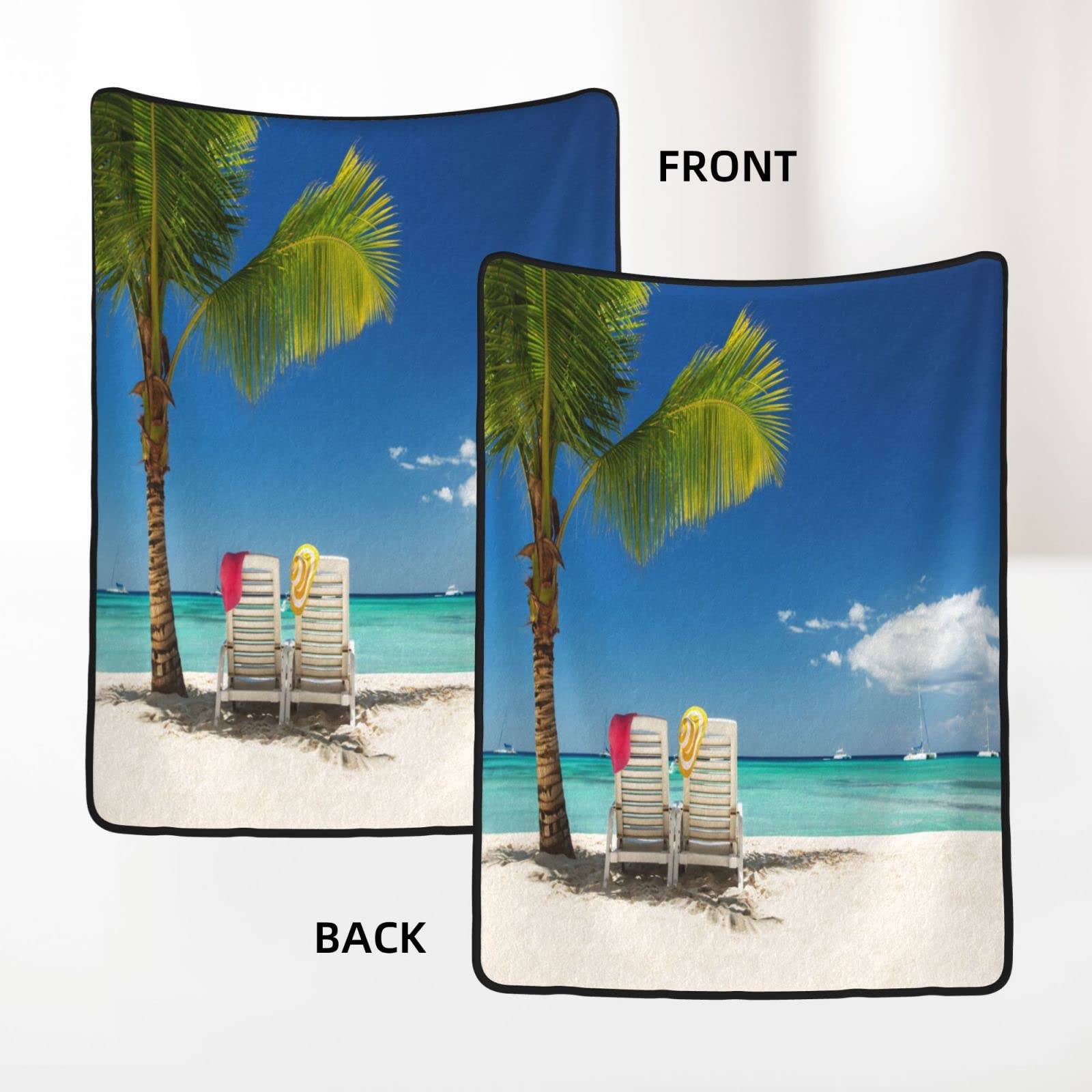 Couverture double face en polaire 203 x 152 cm - Pour la plage, les fauteuils, les bateaux, les canapés et les voyages