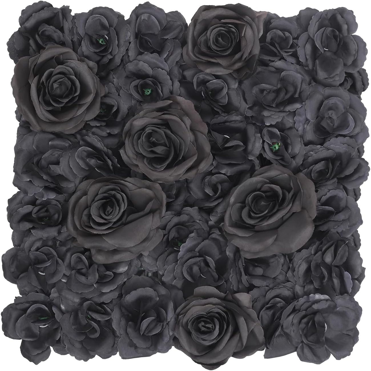 Flower Wall Panels 12PCS Artificial Flowers Decoration Black Fake Rose Wall Background Arrangements Large Silk Floral Backdrop for Indoor And Outdoor Wedding Decor, Party,Villa, Garage,Funeral (12)