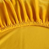 Générique Velours Housse Clic Clac Bz avec Jupe à Volants, Housse pour Canapé très Extensible, épais et Doux, Style champêtre Orange Grand (180-200 cm) - 5
