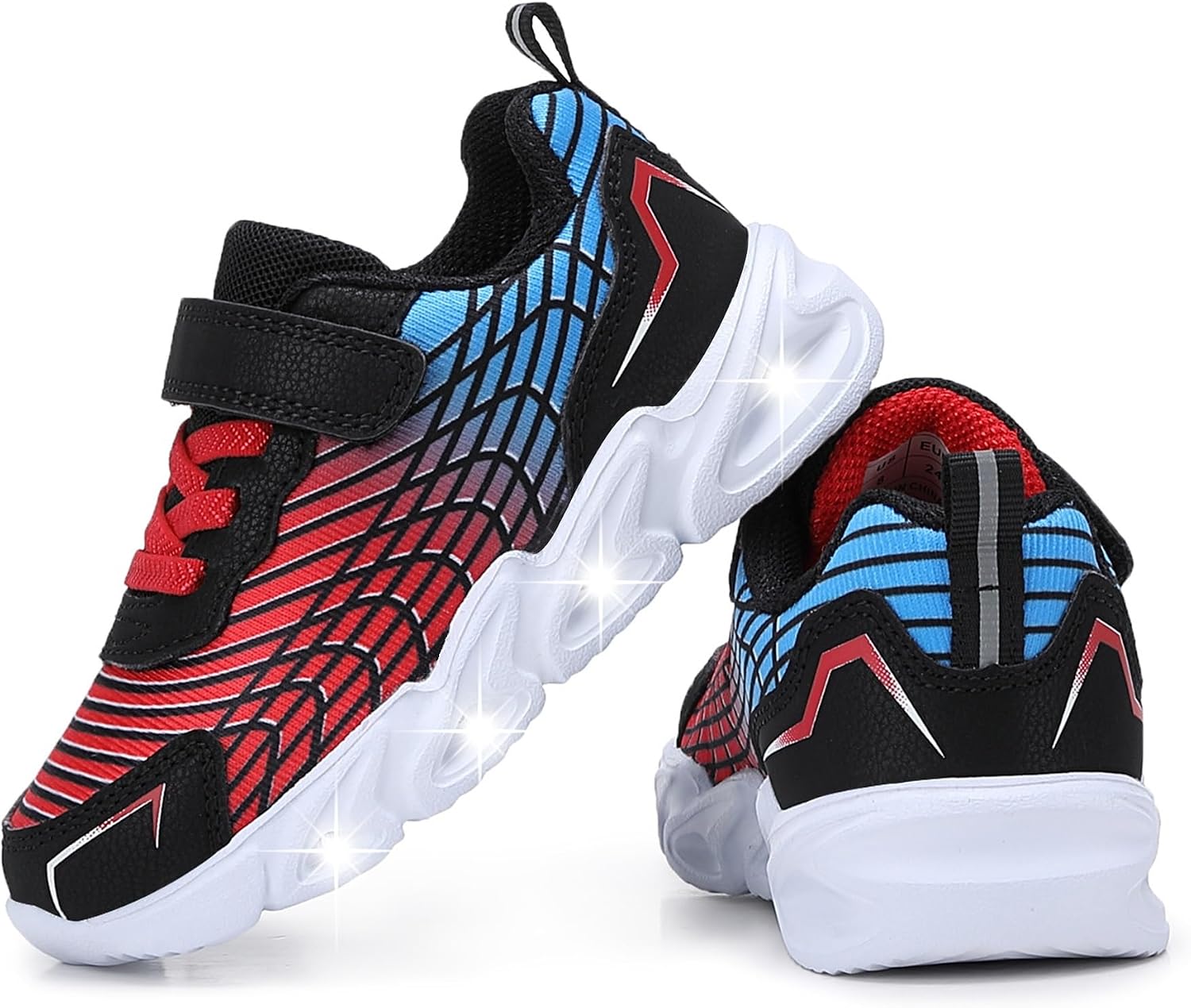 Light Up Toddler Girls Boys Shoes LED Sneakers Lightweight Breathable Adjustable Strap for Toddler/Little Kids