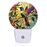 Mearafois LED Night Lights Lamp with Dusk to Dawn Sensor, Colorful Hummingbird Perched On Branch Night Light Plug Into Wall for Kids Room, Bedroom, Bathroom, Kitchen, Hallway