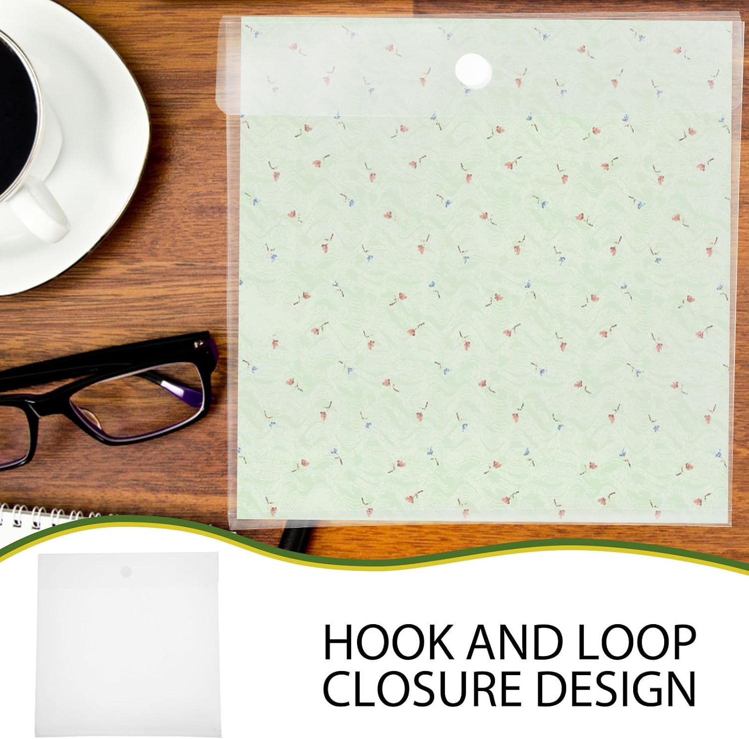 3pcs Plastic File Folder with Hook and Loop Snap Closure, Large Capacity Expandable Document Organizer Made of Sturdy Pp Material, for Office Paper and Scrapbook Storage