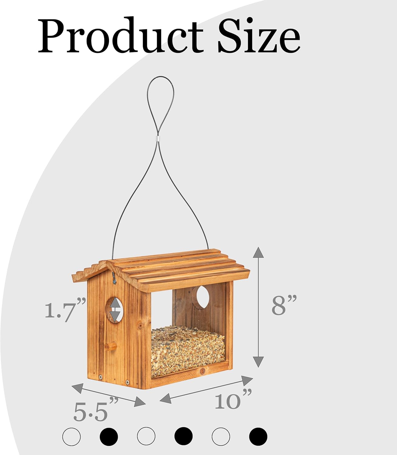 BalterFF Bird Feeders for Outdoors,Wooden Unique Seed Sunflower Food Feeder Blue Cardinal Finch Backyard Platform Balcony Gazebo Tree Fence Wall Mount Effortless Holder Automatic Buddy 6