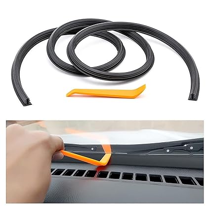 SHOP360 Universal Rubber Car Dashboard Windshield Soundproof Sealing Strips Stickers (1.6M, Pack of 1) - With applicator tools