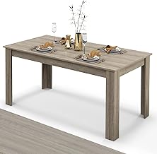 HOMASIS Wooden Dining Room Table, Rectangular Dining Table, Large Kitchen Table for 6-8 People, Elegant Coffee Table Desk, Load Capacity 150 kg, Wooden Table for Dining Room & Kitchen, 160 x 80 x 76