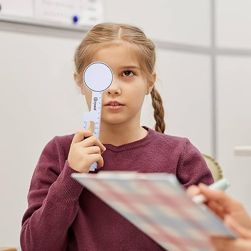 Miniatura 5 de Kit de examen ocular para agudeza visual, gráfico de ojos Snellen con oclusor ocular y regla de pupila 2 en 1 para pruebas de visión cercana (6 pies