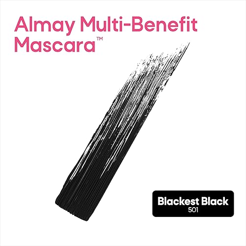 Miniatura 2 de Almay Máscara, Volumen, Largo, Definición y Acondicionamiento, Maquillaje de Ojos Multi-Beneficio, Hipoalergénico y Sin Fragancia, 501 Blackest Black