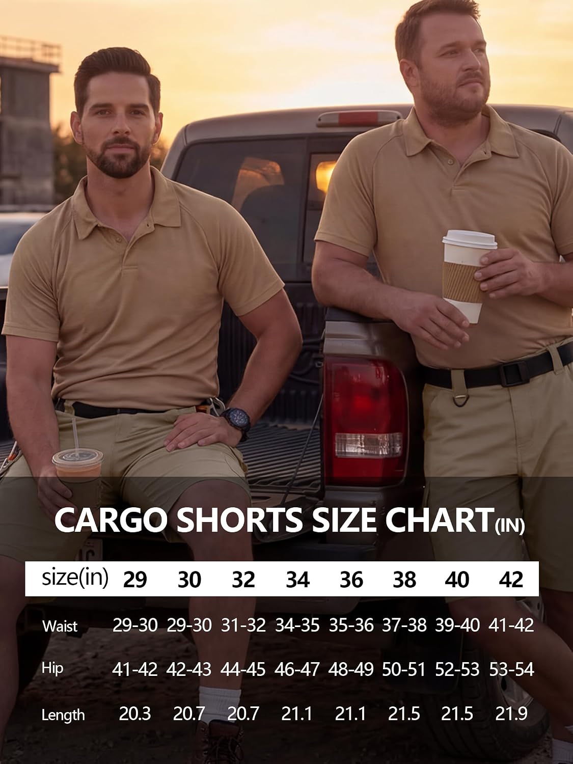 Mens Cargo Work Shorts, Rip Stop Tactical Shorts for Men Water Resistant Fishing Shorts for BDU Safari Hiking (No Belt)
