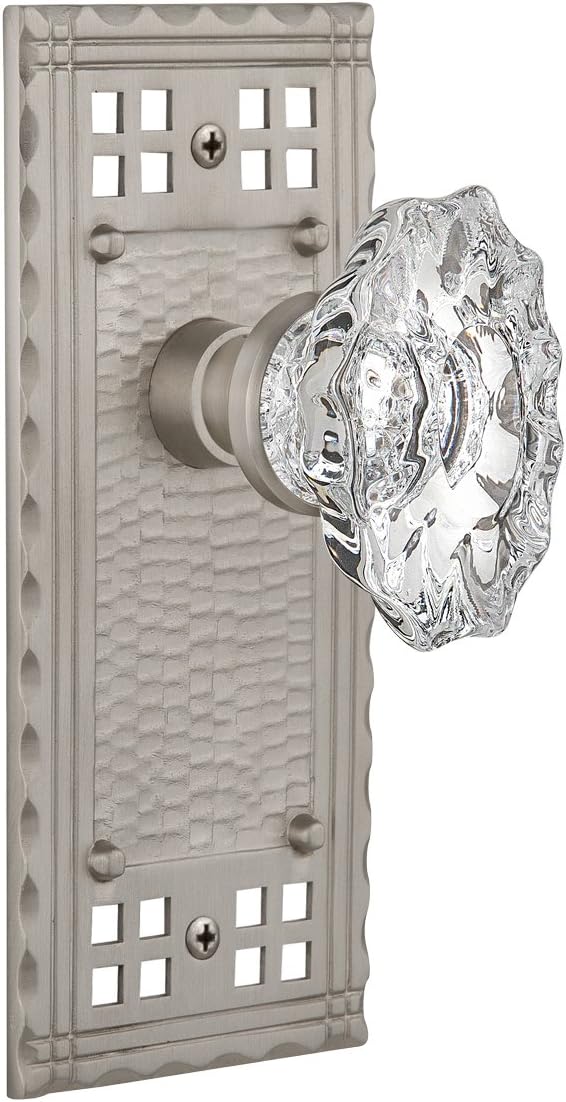 Nostalgic Warehouse Craftsman Plate with Chateau Knob, Passage - 2.375", Antique Pewter
