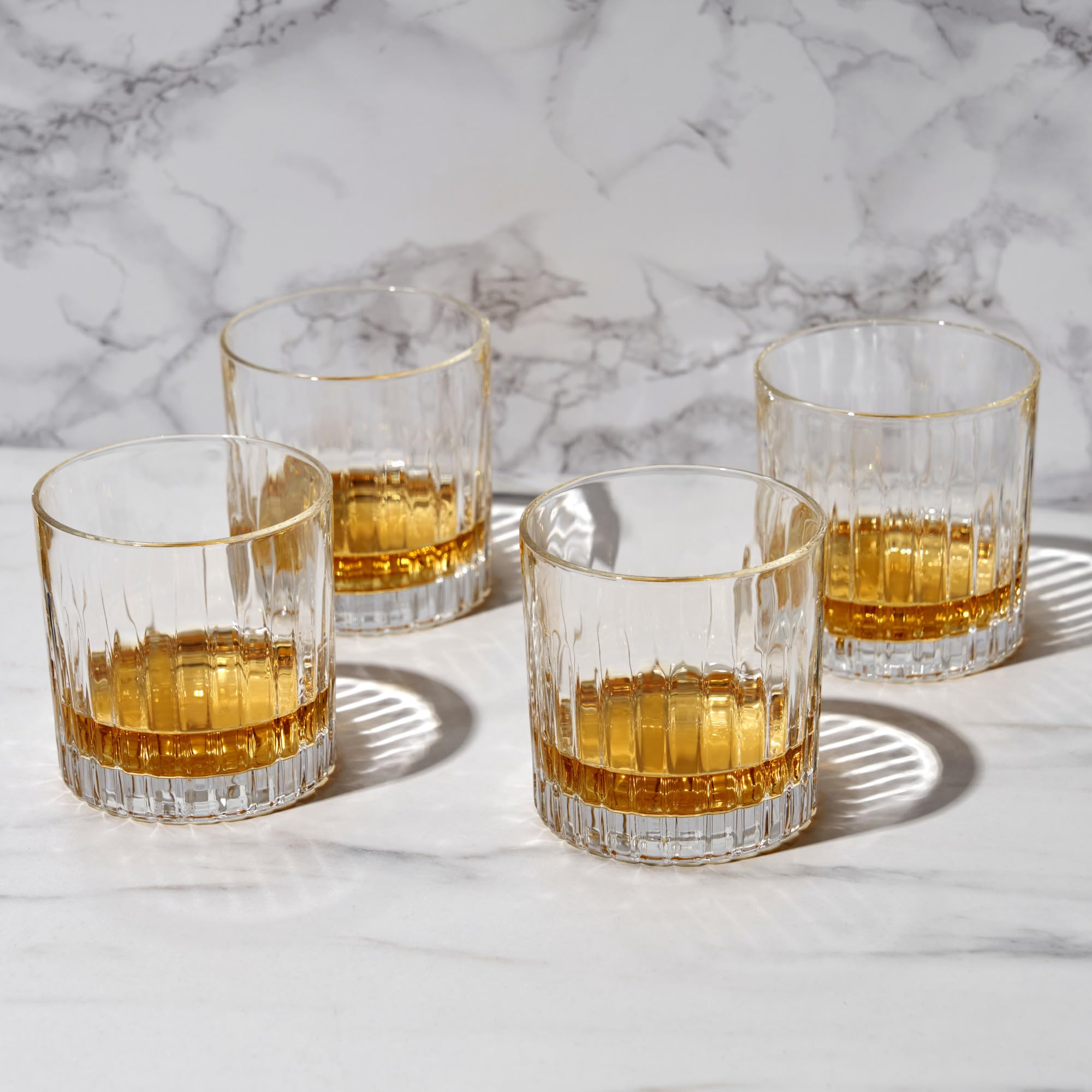Viski Lot de 4 verres à whisky Reserve Milo - Verres à bourbon soignés - Verres à spiritueux en cristal - 300 ml