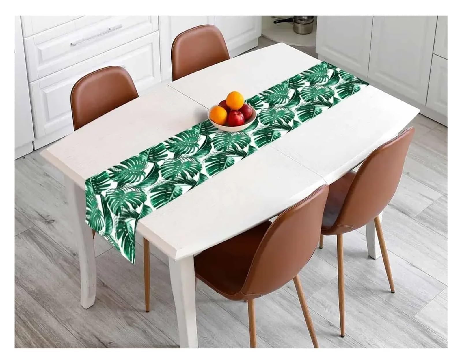 Table Runner Table Runner Summer Palm Leaf Linen Holiday Party Decor Farmhouse Kitchen Dining Runners Wedding Decorations(05,180x33cm 70.8x13inch)
