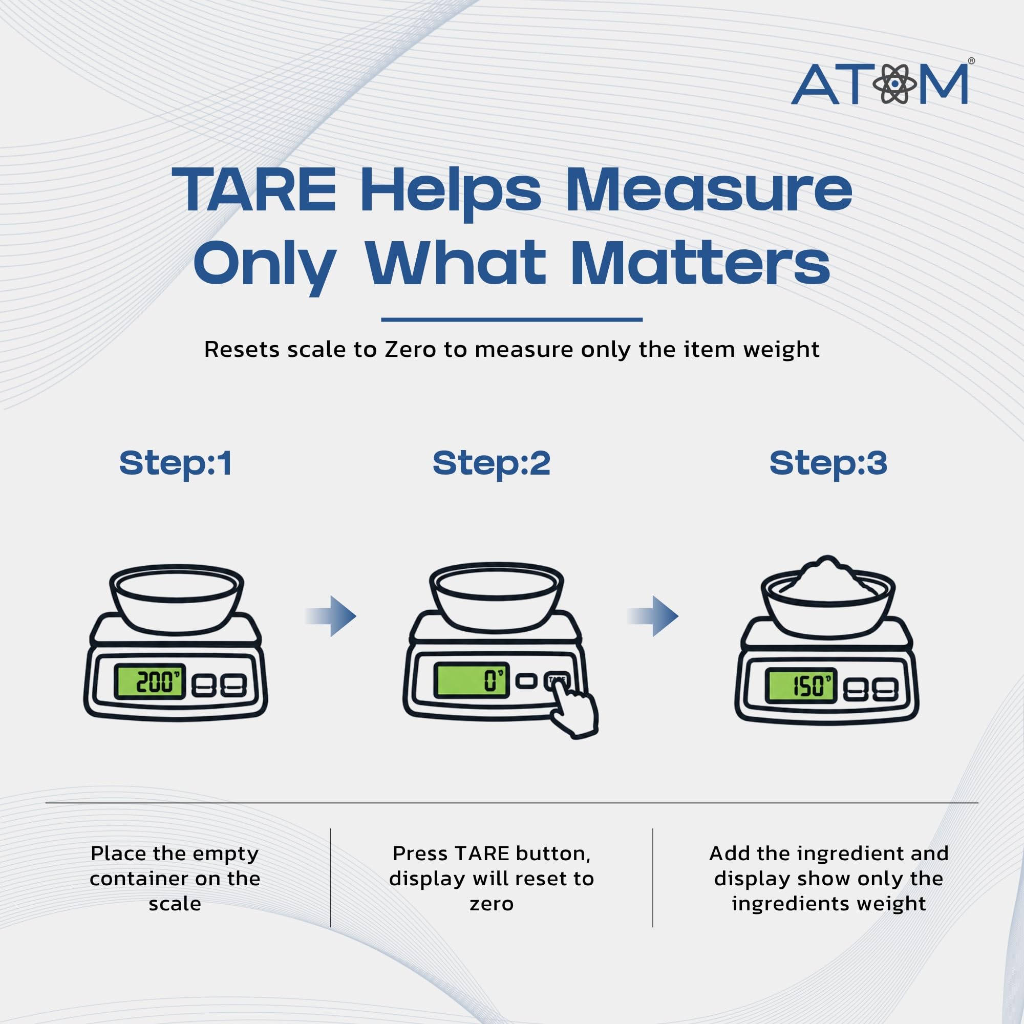Atom 5Kg Kitchen Weight Machine, Digital Scale with LCD Display, Scale for Home Baking, Cooking & Balance Diet. Machine with capacity 5Kg, A 138,Color May Vary 3