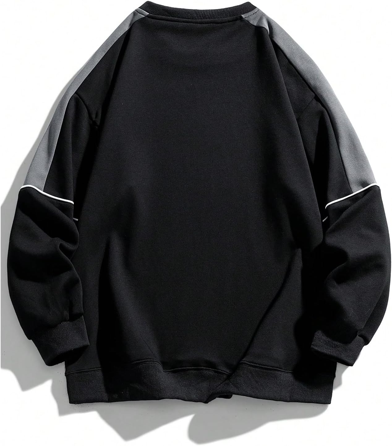 Men's Crewneck Oversized Sweatshirts Color Block Long Sleeve Oversized Pullover Top - Image 2
