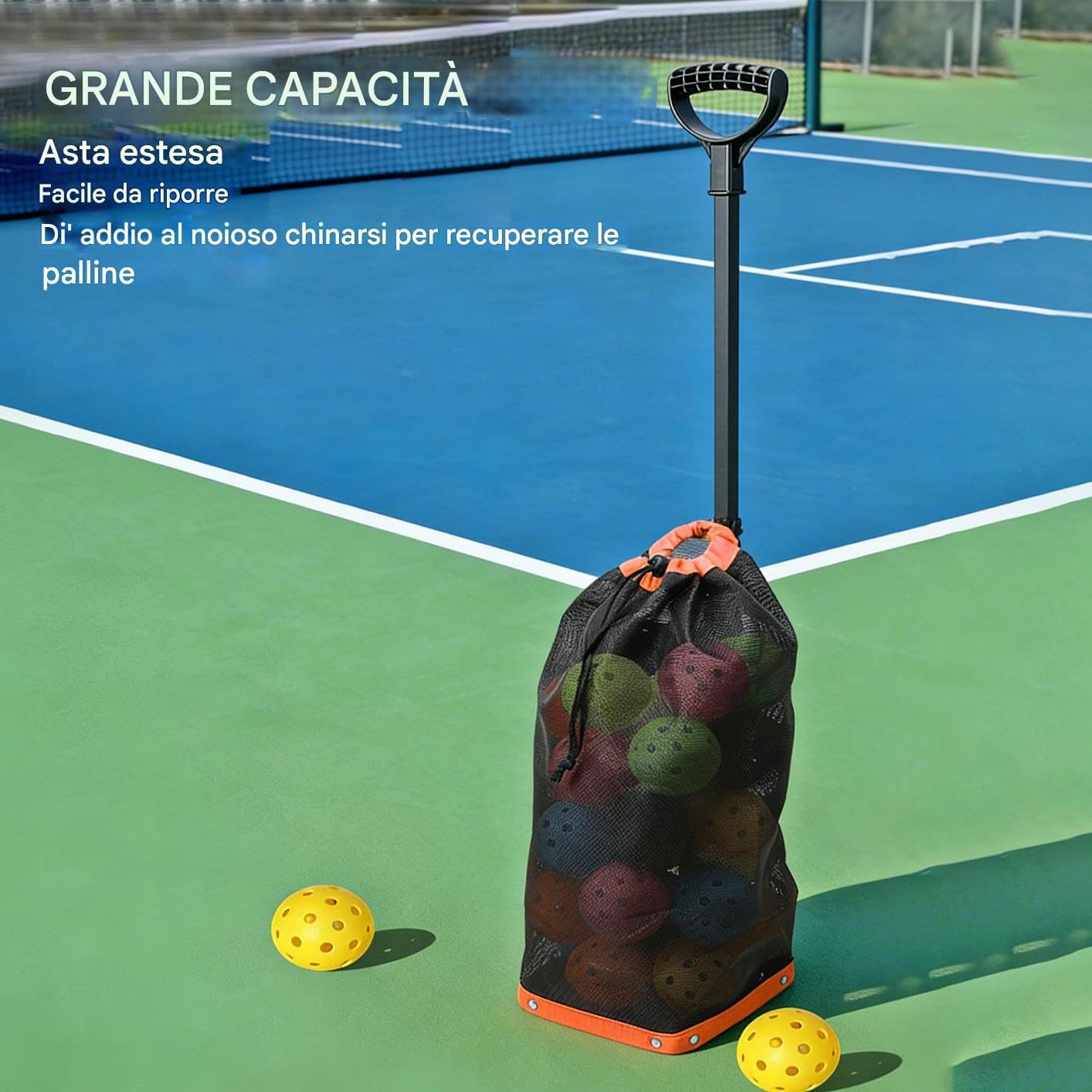 Raccogli Palle da Comodo e con Grande capacità | Raccoglitore Di Palline Da Tennis per Uomini Donne Ragazzi Giovani Ciclisti Golfisti