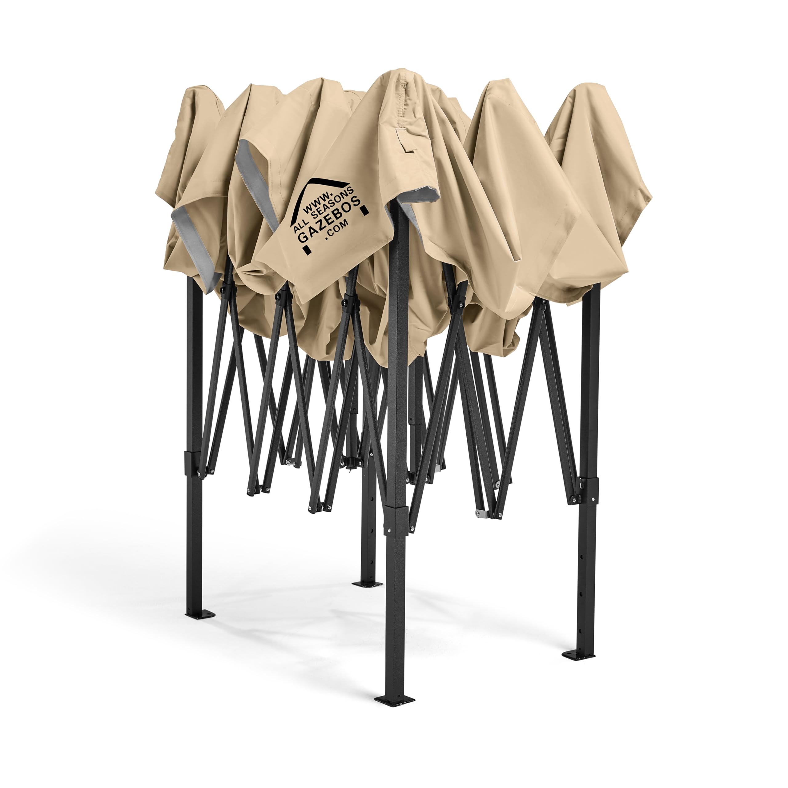 All Seasons Gazebos: Gazebo pop-up 3x4.5m completamente impermeabile con 4 pareti laterali - Beige