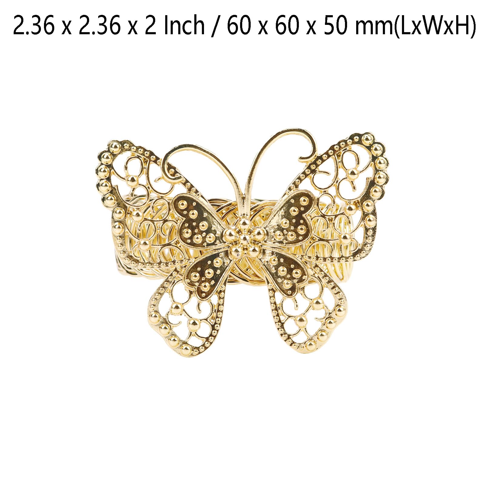 Chinflly Curtain Tiebacks,Butterfly Spring Design Modern Style Holdback Metal Curtain Tie Backs Home Decor(Gold),Pack of 2