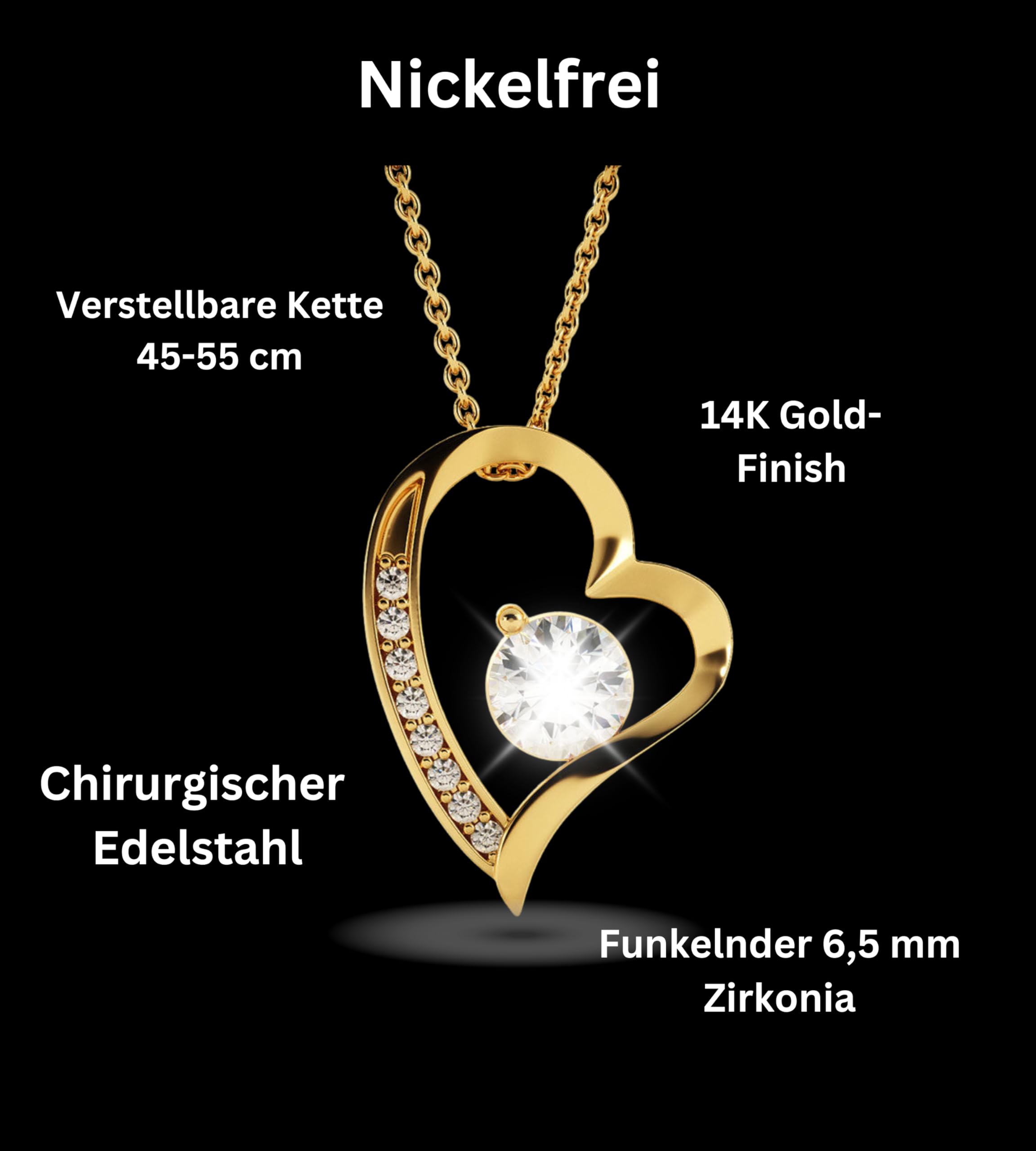 An Meinen Schatz Kette, Geburtstagsgeschenke für Frauen,Gelbgold Beschichtet Herzkette für Freundin, Geschenkset frauen, Liebevolle Jahrestag Geschenk für Sie