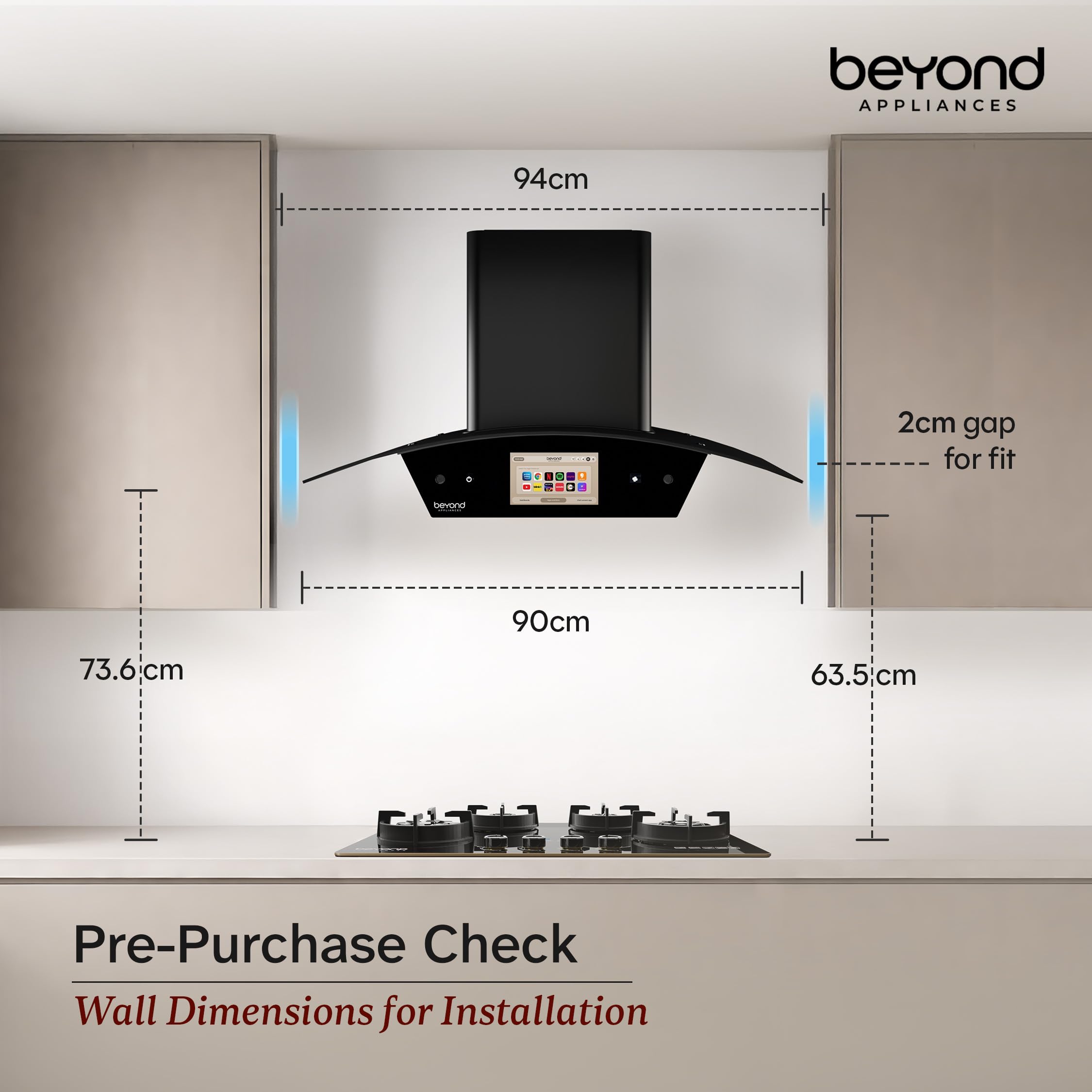 Beyond Appliances Asteria Chimney - 1800 CMH, Filterless -10