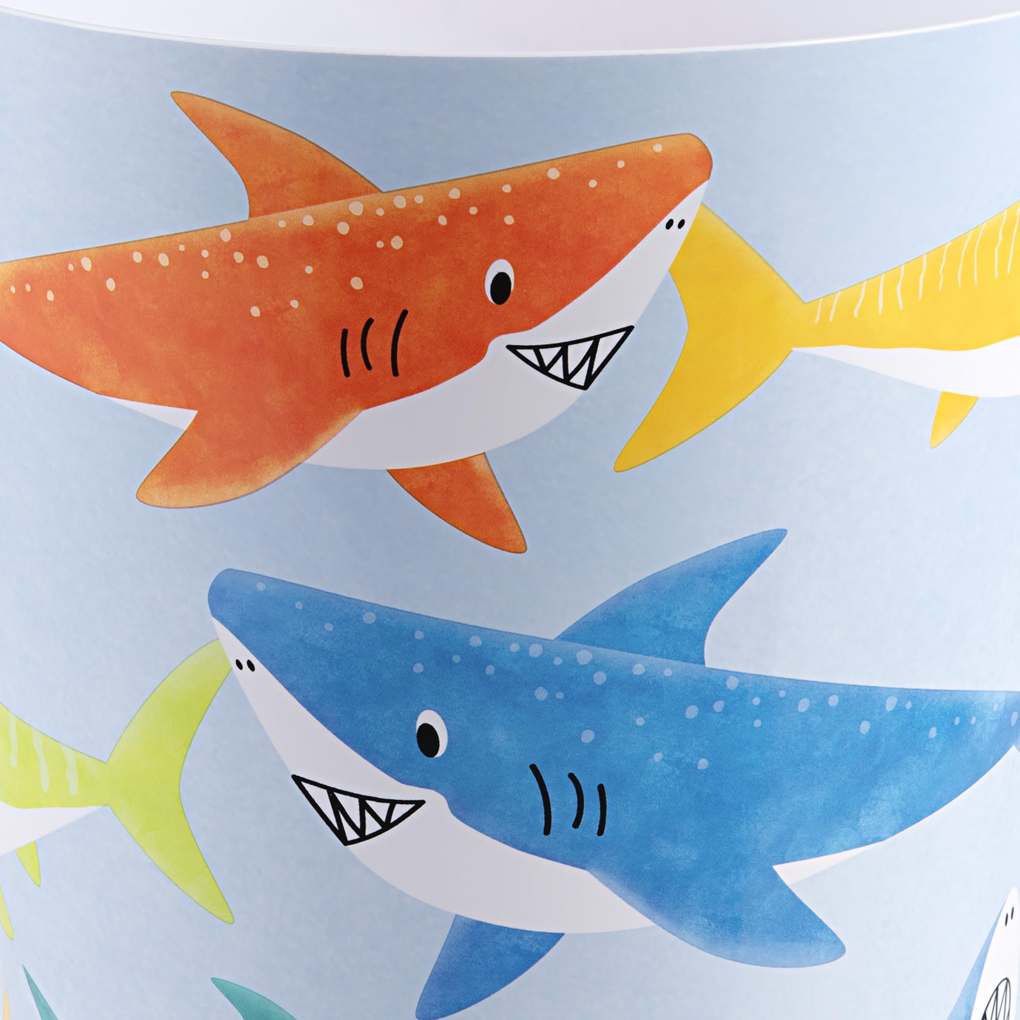 Allure Home Creation Colorful Shark Wastebasket-Compact Size-1.71 Gallons