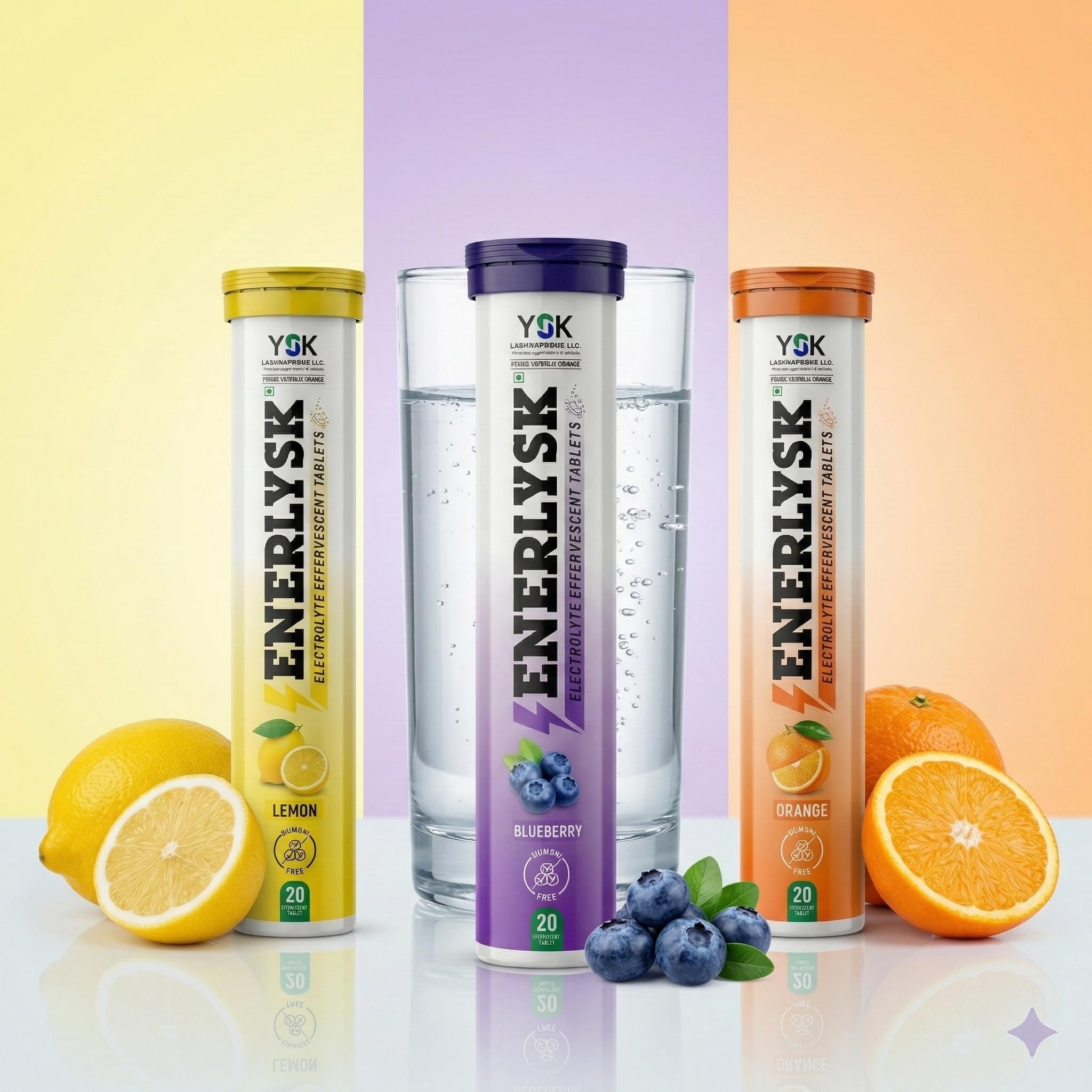 Electrolyte Effervescent Tablets – All 3 Flavours Starter Pack | Lemon, Orange & Blueberry | Zero Sugar | 5 Electrolytes + Vitamin C & B12 | 60 Tablets (3 x 20)-image-11