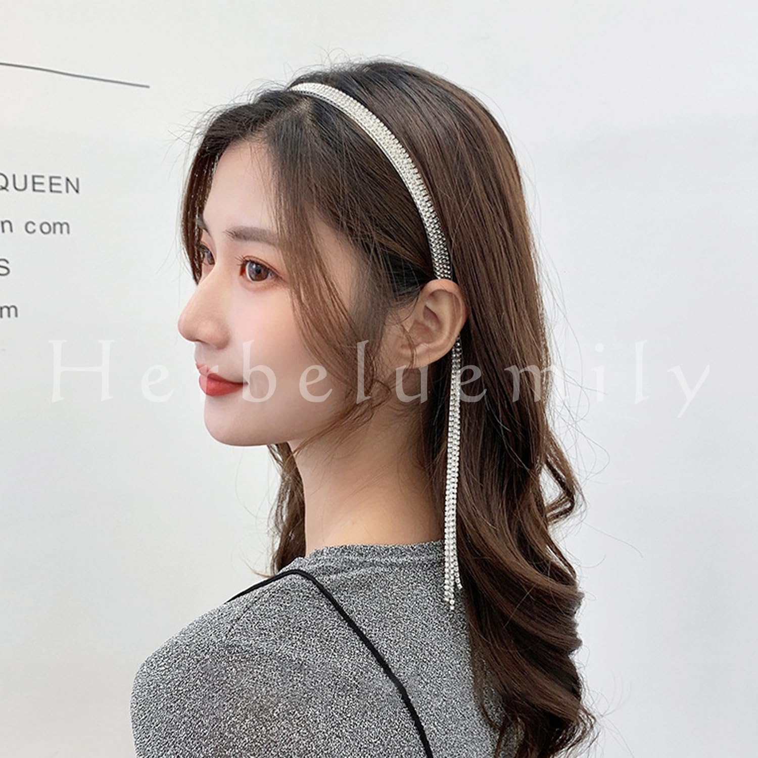 Amazon.co.jp: [Herbeluemily] カチューシャ ラインストーン タッセル