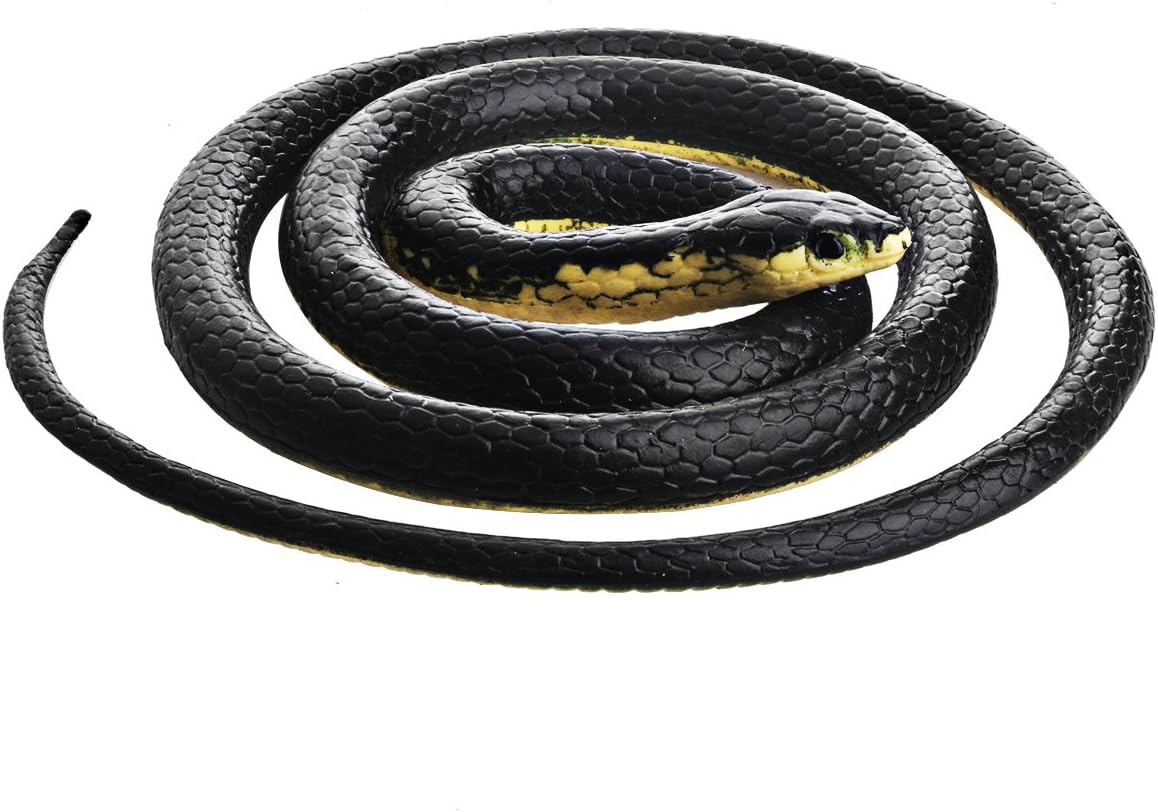 dé Realistic Rubber Snake Black Mamba Snake Toy That Look Real Prank Black Mamba Snake 52 Inch Long