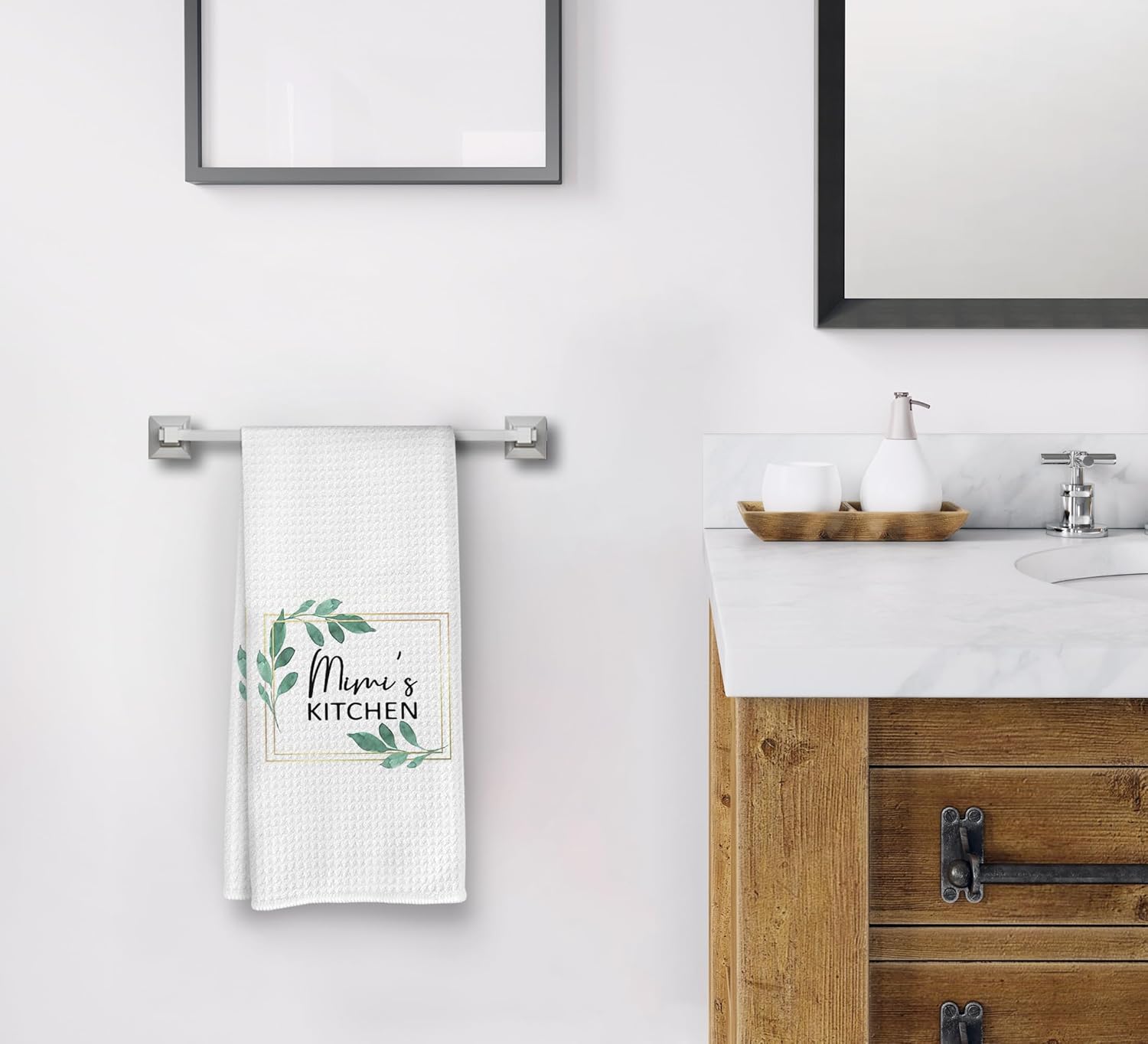 Mimi's Kitchen Botanical Leaf Kitchen Dish Towels Dishcloth 16x24 Inches,Funny Grandma Decorative Absorbent Hand Tea Kitchen Towels,Birthday Mother's Day Gifts for Grandma - Image 2