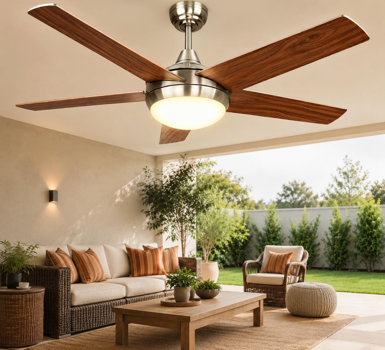 Deckenventilator mit Beleuchtung 132cm DC Fernbedienung dimmbar 3000K-6500K 6 Geschwindigkeiten Timer