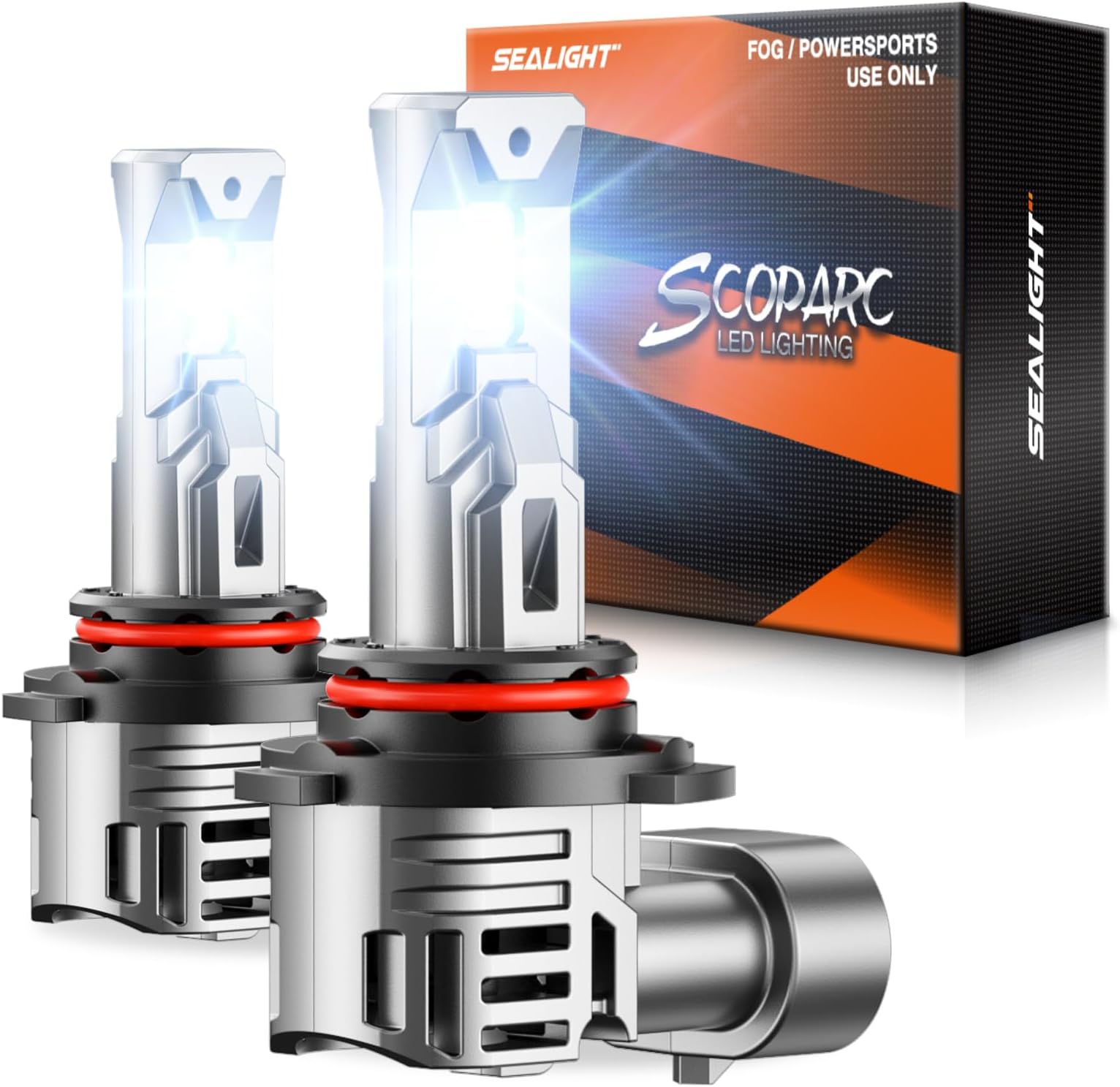 SEALIGHT S1-Pro 9005/HB3 Fog & Lighting Kit, 40,000LM 6500K White 9005 System, 1600FT Beam, IP67 Waterproof with Turbo Fan, 2-Pack for UTV/ATV