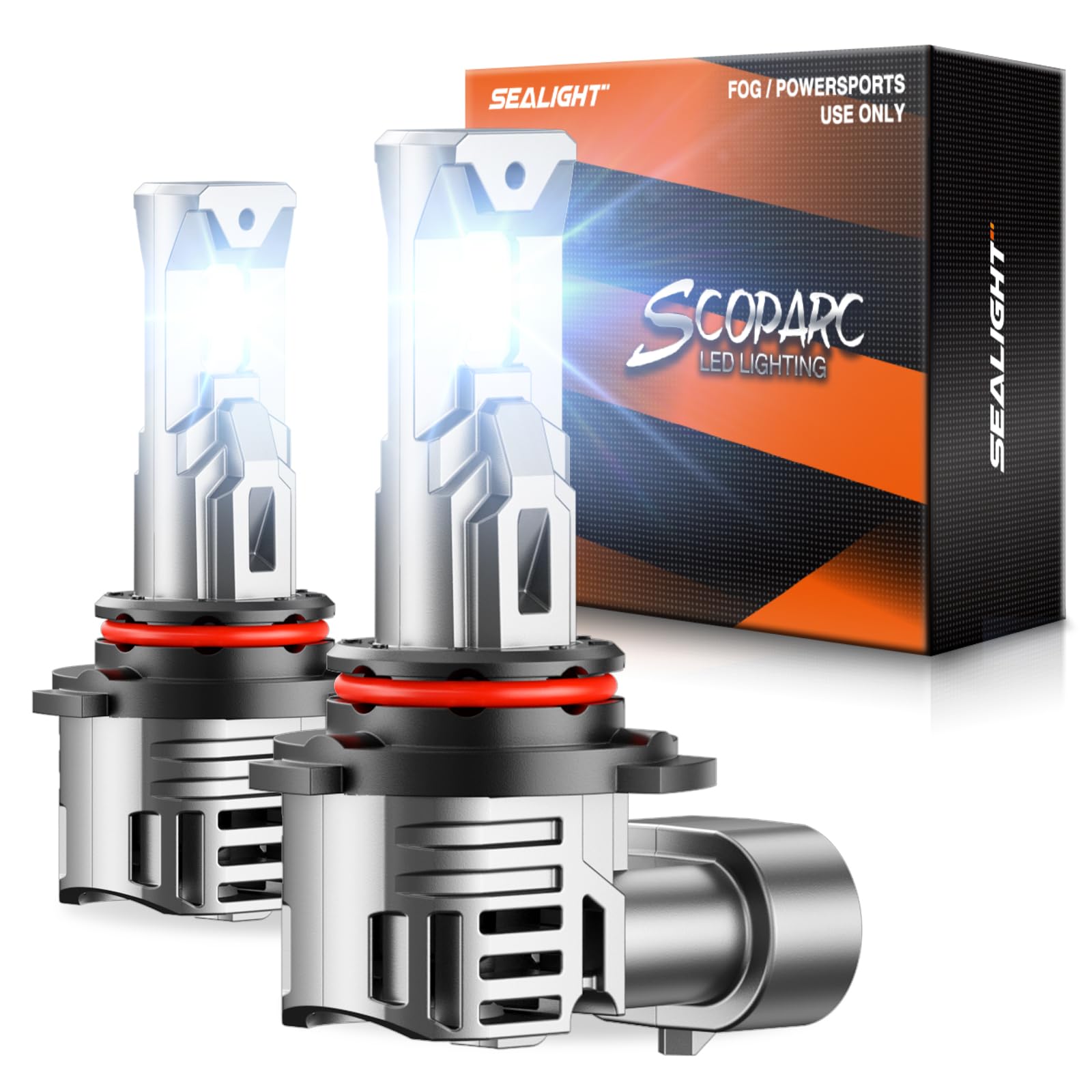 SEALIGHT S1-Pro 9005/HB3 Fog & Lighting Kit, 40,000LM 6500K White 9005 System, 1600FT Beam, IP67 Waterproof with Turbo Fan, 2-Pack for UTV/ATV