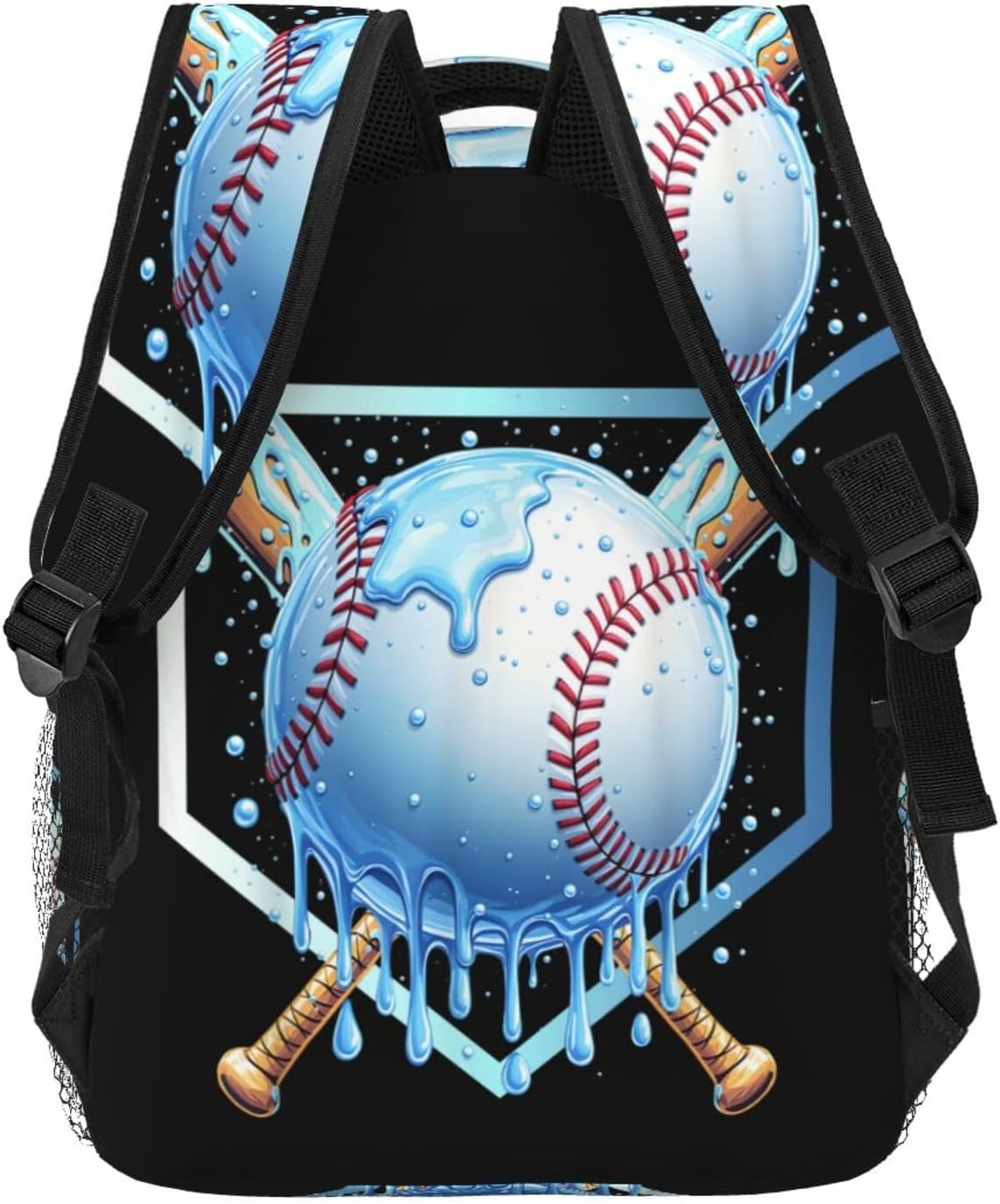 Baseball Home Plate Drip Game Day Backpack Lightweight Laptop Daypack Travel Double Shoulder Bag For Women Men