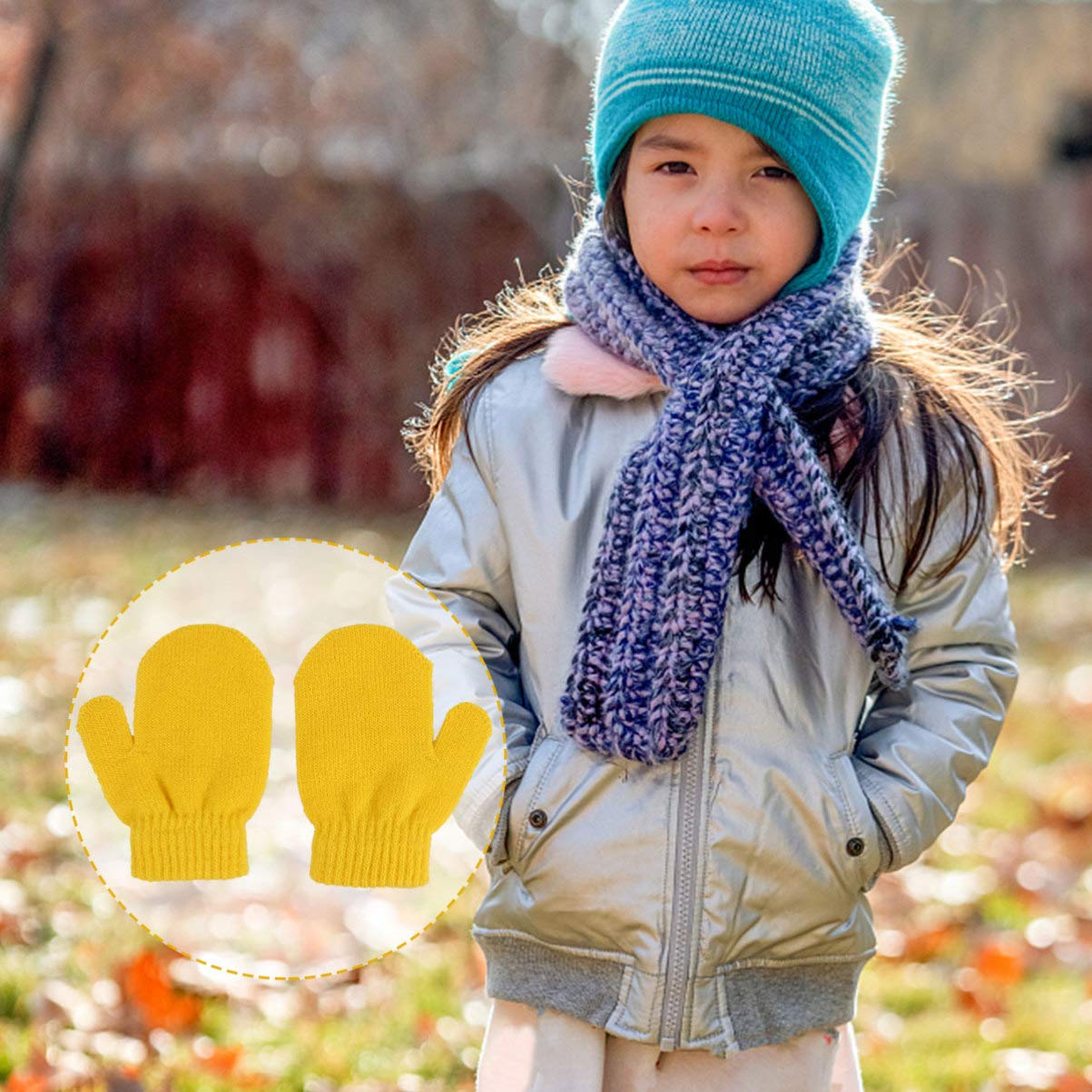 ibasenice Strickhandschuhe Für Arm Vlies Fäustlinge Kinderhandschuhe Gestrickter Fäustling Für Neutrale Handschuhe Einfarbiger Fäustling Für Acryl