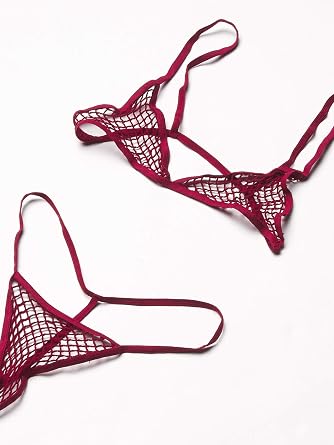 Leg Avenue Women's 3 Pc Fishnet Bikini and Crop Top Set