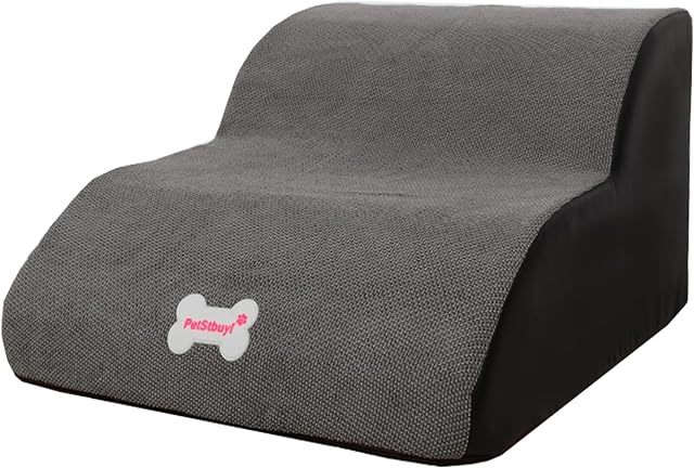 WGYTECH Dog Stairs Ladder 2-Steps Soft Comfortable Pet Stairs, Removable Washable Pet Ladder Hold Up 55kg, Small Dog Ramps for Sofa Bed