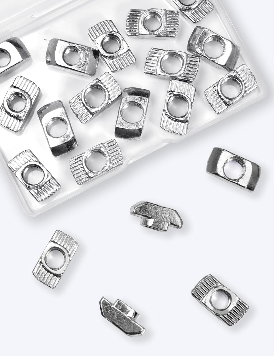 20PCS 1/4"-20 T Slot Nuts 4545 Series Drop-in T-Nuts Accessory Hardwares for 45 Series Aluminum Extrusion Profiles Rail (1/4"-20)