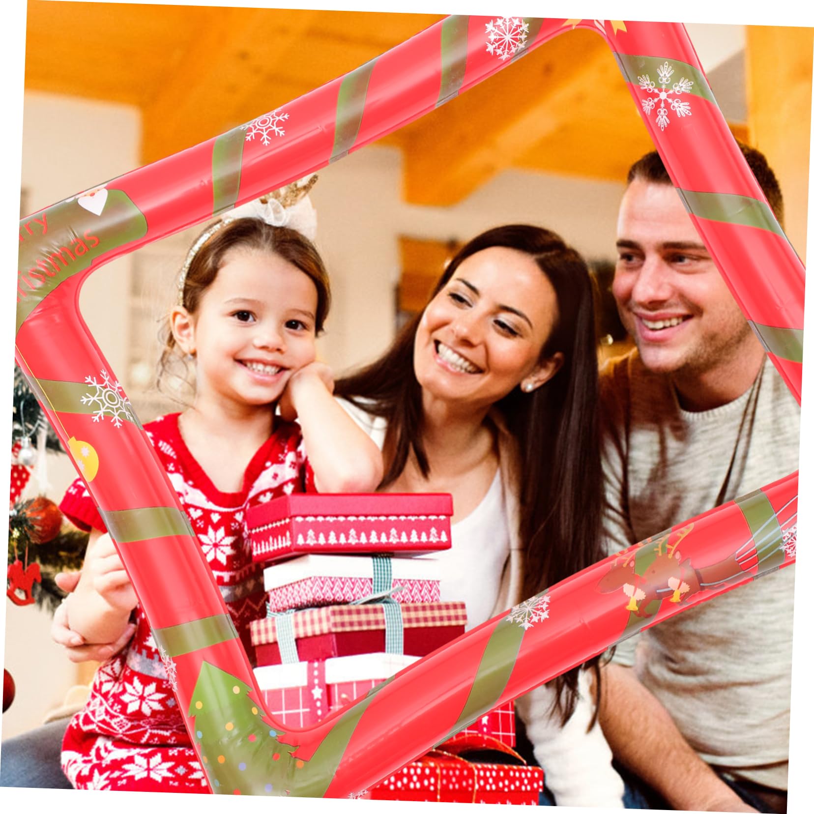 KOMBIUDA 2 Pezzi Cornice Foto Natale Gonfiabile Puntelli Photo Booth Feste Ornamento Decorazione Aria Sicuro Usa