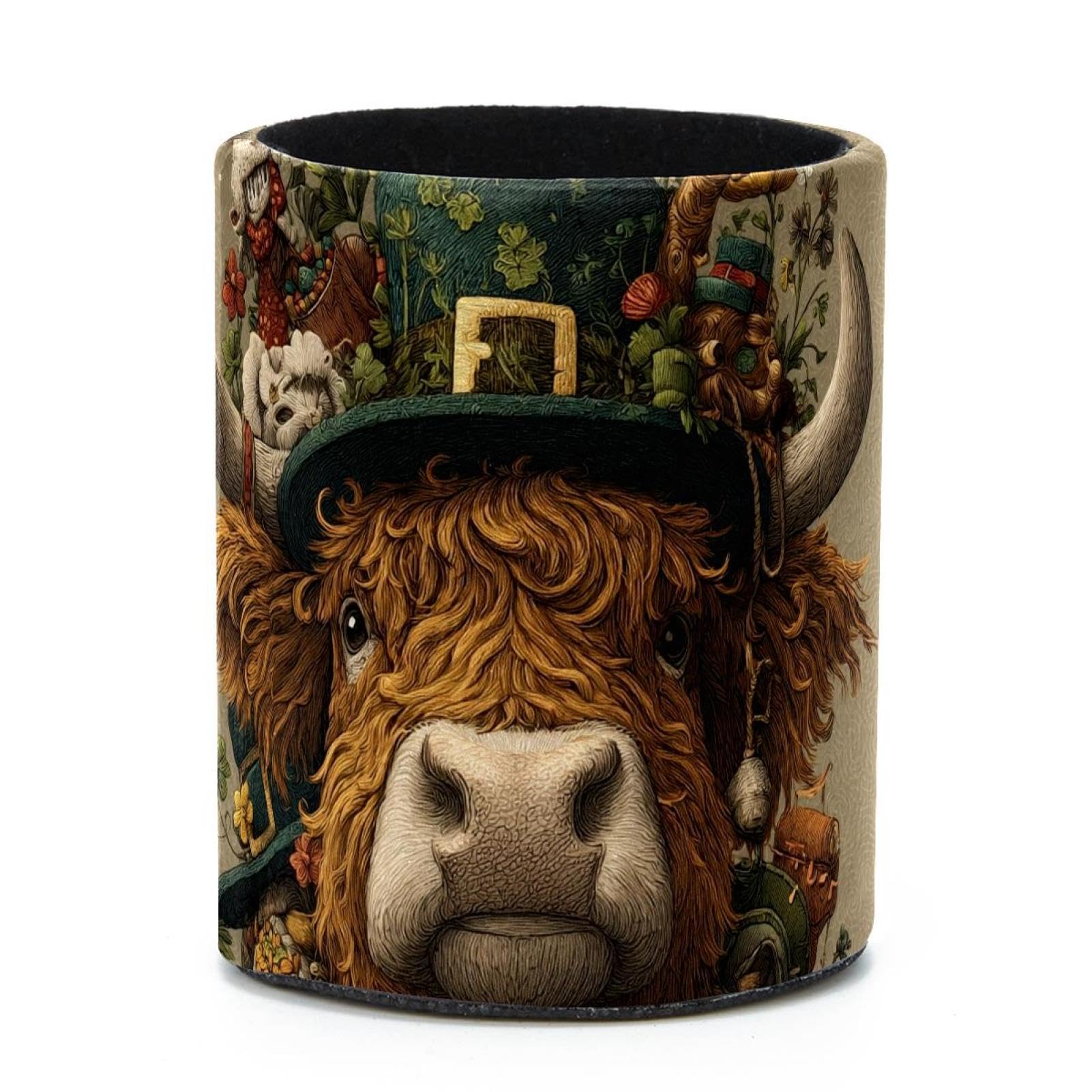 VAPOKF Round Pencil Holders for Desk, Highland Cow Pen Holders Pen Pot Makeup Brushes Storage Desktop Stationery Supplies Organiser for Home Office
